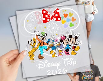 Disney Family Vacation Heat Transfer - Minnie Mouse Ready to Press DTF Design