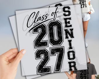 Retro Black Class of Senior 2027DTF - Happy First Day School Design