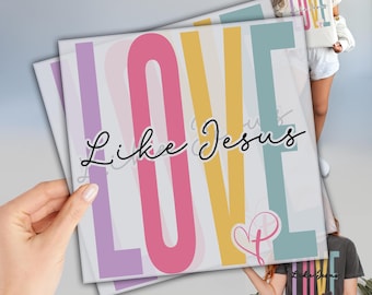 Love Like Jesus DTF, Ready to Press DTF Transfers, Women Christian Dtf, Faith Dtf, Direct To Film, Jesus Loves You Dtf, Colorful Jesus