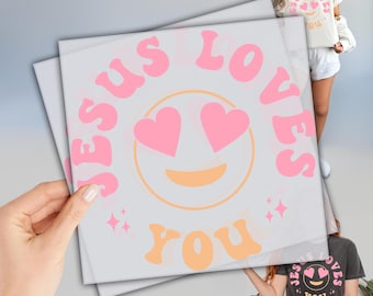 Jesus Loves You DTF Transfers, Ready to Press DTF Transfers, Christian DTF Transfer, Heat Press Transfers, Faith Dtf, Direct To Film