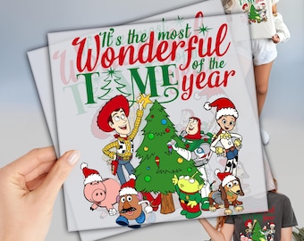 Disney Toy Story Merry Christmas Dtf, Ready to Press DTF Transfer, Christmas The Most Wonderful Time of the Year DTF Transfer