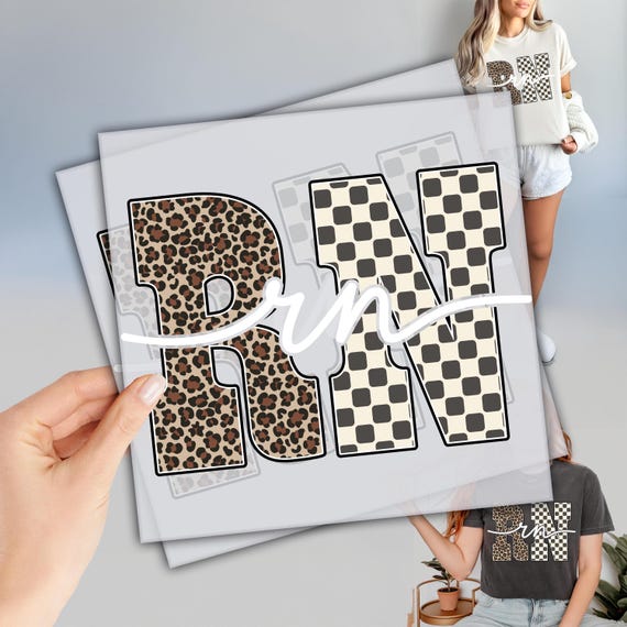 Leopar Heat Transfer for RN Nurses: Vibrant DTF Print - Ready to Press