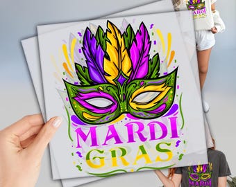 Mardi Gras DTF, Mardi Gras Mask DTF, Ready to Press Dtf Transfer, Heat Press Transfer, Fat Tuesday Dtf, Design Print, Dtf Direct To Film