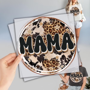 Mama Leopard Retro DTF, Ready to Press DTF Transfers, Gift For Mom, Best Mama Ever Dtf, Mother's Day Dtf, Direct To Film, Mom Life Dtf