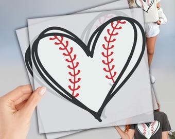 Baseball Heart DTF Transfer, Custom Heat Transfer, Baseball Mom DTF, Ready to Press, Custom Full Color, Sports Heat Press Transfer