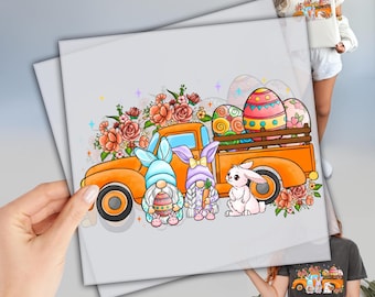 Easter Bunny Truck Dtf, Easter Day Dtf, Ready to Press DTF Transfer, Gift For Easter Day, Heat Press Transfer, Kids Easter DTF