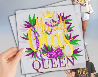 Mardi Gras Queen DTF Transfer, Ready to Press, Mardi Gras Festival DTF, Design Print, Dtf Direct To Film, Heat Press Transfer