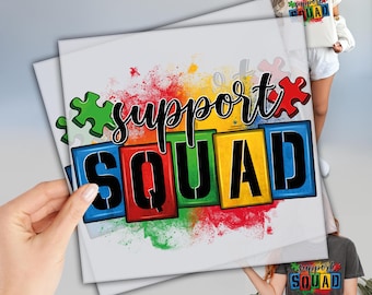 Autism Support Squad Dtf, Ready to Press DTF Transfer, Autism Awareness DTF, Dtf Prints, Heat Press Transfers, Autism Mom Dtf