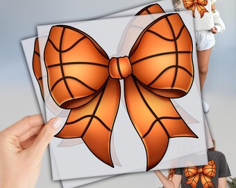 Coquette Basketball Bow DTF, Ready to Press DTF Transfer, Basketball Mom TShirt Transfers, Sports Heat Press Transfer