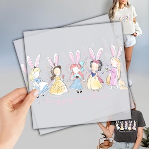Princesa de Pascua DTF Transfer, Día de Pascua DTF, Transferencia DTF lista para imprimir, Transferencia de prensa de calor, Conejito de Pascua DTF, Regalo para el día de Pascua