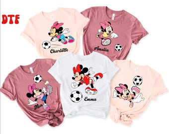 Custom Soccer DTF: Personalizable Disney Minnie Heat Transfer