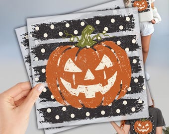 Pumpkin Halloween Heat Press, Pumpkin with Dots DTF