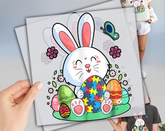 Autism Awareness Easter DTF Transfer, Ready to Press DTF Transfer, Easter Day Dtf, Heat Press Transfer, Direct To Film, Gift For Easter Day