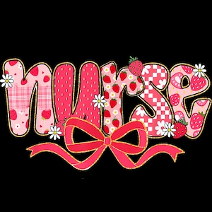 Coquette Bow Funny Nurse Strawberry PNG | Cute Summer Nurse Sublimation,Nurse png,nurse designs,funny nurse,Nurse gift,Nurse png,Nurse shirt