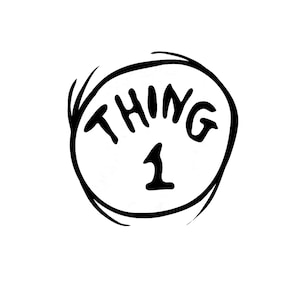 Thing 1 PNG – Fun & Playful Digital Design thing 1 png,dr seuss inspired,matching family png,birthday party png,cute cartoon design,kids.