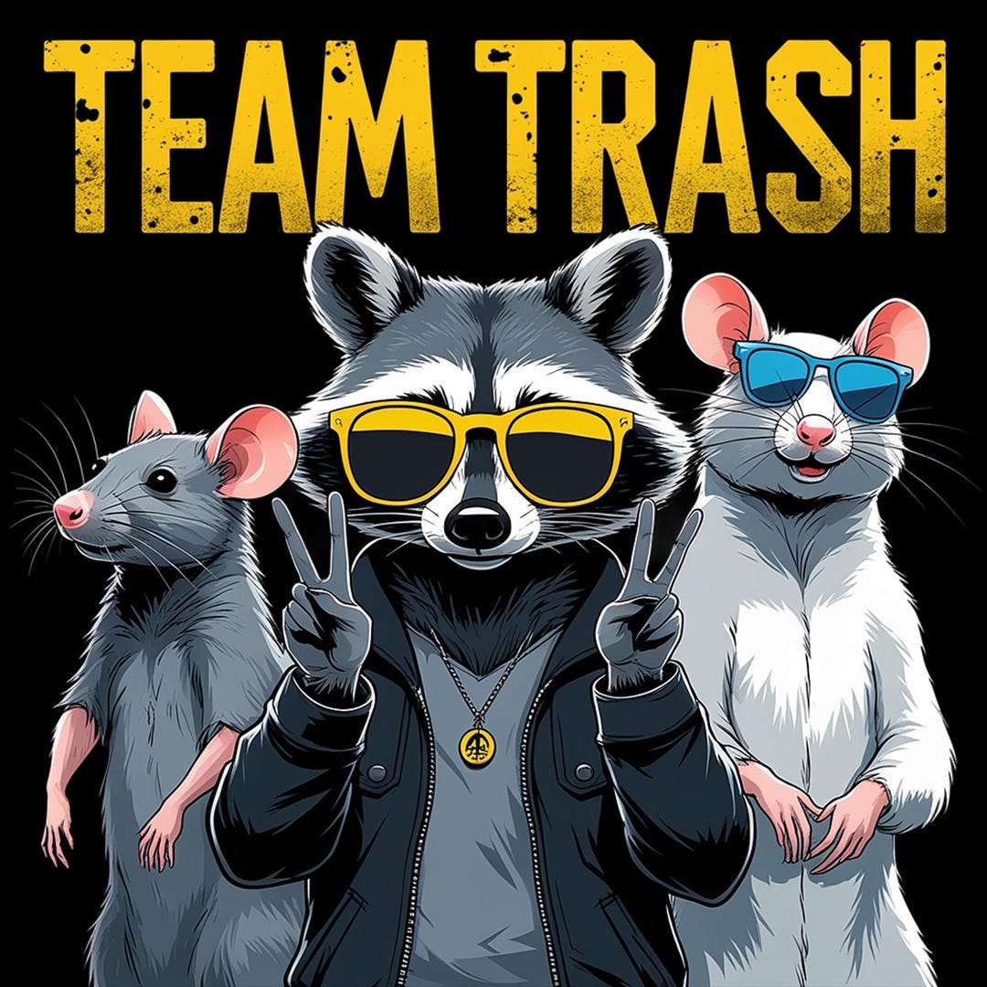 Team Trash PNG | Funny Raccoon Animal Team Trash, Raccoon Png,raccoon ...