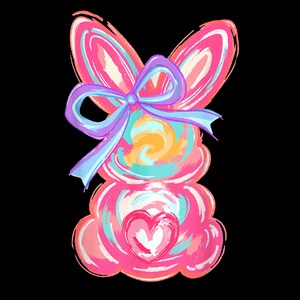 Ostern niedlichen Hase mit Schleife PNG, Ostern PNG Kinder, Mädchen & Kinder Osterhase PNG, Coquette Bow Bunny, Niedliche Ostern PNG, Osterhase PNG