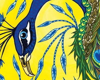 Oval Peacock Giclée Print