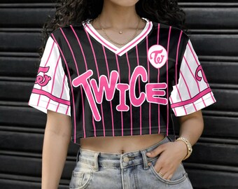 TWI-CE Crop Top Jersey Kpop Shirt, ONCE Fan Custom Jersey, Personalized Name Number Crop Top, Kpop Concert Outfit, Aesthetic Fan Merch