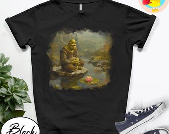 Meditating Shrek Shirt, Funny Zen Swamp T-Shirt, Dreamy Ogre Tee, Shrek Gift for Fans Shrek Meme Shirt Funny Shrek Shirt Gift Sweater Hoodie