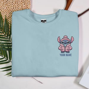 Personalized Sweatshirt Embroidered Stitch Character Embroidered Sweatshirt Embroidered Sweatshirt Gift Stitch Custom name Shirt Gifts