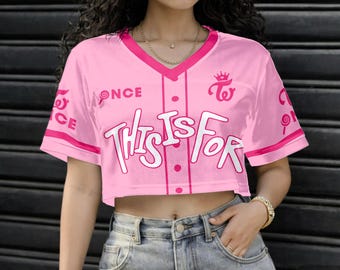 TWI-CE Crop Top Jersey Kpop This is For Shirt, ONCE Fan Jersey, Personalized Name Number Crop Top, Kpop Concert Outfit, Aesthetic Fan Merch