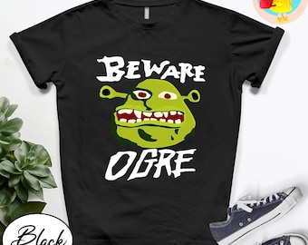Lustiges Shrek Shirt, Vorsicht Ogre Shrek Shirt, Shrek Film, Shrek Kostüm, Shrek Cake Topper, Shrek Halloween Shirt, lustiges Shrek Meme Shirt