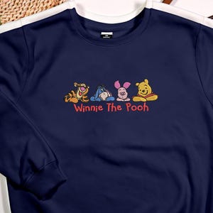 Winnie The Pooh And Friends Embroidered Sweatshirt Winnie The Pooh Sweatshirt Pooh Bear Sweatshirt Family Matching Sweatshirt