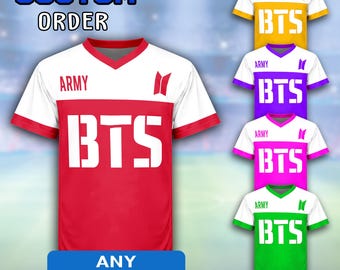 Custom Football Jersey Kpop BT-S Shirt, Personalized Team Name Number Color Jersey, Custom Sports Fan Shirt, Football Game Day Shirt