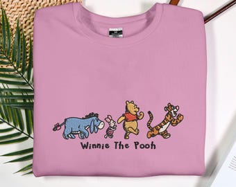 Winnie The Pooh And Friends Embroidered Sweatshirt Winnie The Pooh Sweatshirt Pooh Bear Sweatshirt Family Matching Sweatshirt