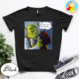Shrek and Shadow Shirt, Funny Meme Quote Shirt Cursed Saying Shirt, Gift for Her Shrek Face Meme T-shirt