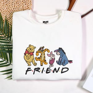 Friend Winnie The Pooh And Friends Embroidered Sweatshirt Winnie The Pooh Sweatshirt Pooh Bear Shirt Friend Matching Sweatshirt