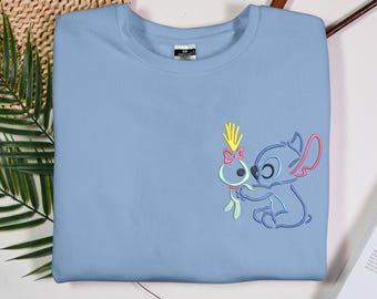 Stitch and Scrump Embroidered Sweatshirt, Embroidered Shirt, Stitch Shirt, Stitch Shirt Gifts