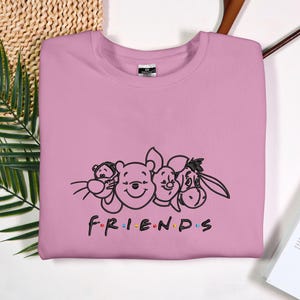 Friend Winnie The Pooh And Friends Embroidered Sweatshirt Winnie The Pooh Sweatshirt Pooh Bear Shirt Friend Matching Sweatshirt