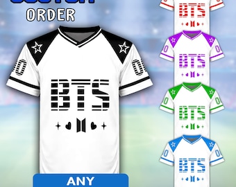 Custom Football Jersey Kpop BT-S Shirt, Personalized Team Name Number Color Jersey, Custom Sports Fan Shirt, Football Game Day Shirt