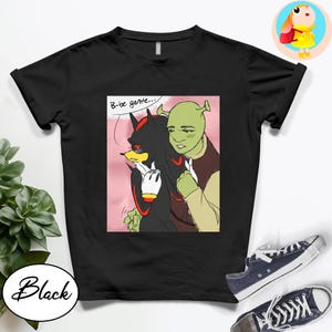 Shrek and Shadow Shirt, Funny Meme Quote Shirt Cursed Saying Shirt, Gift for Her Shrek Face Meme T-shirt