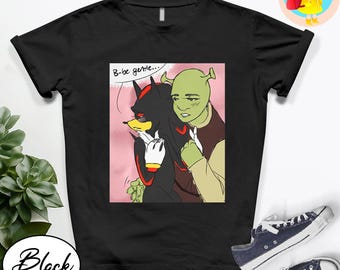 Shrek and Shadow Shirt, Funny Meme Quote Shirt Cursed Saying Shirt, Gift for Her Shrek Face Meme T-shirt