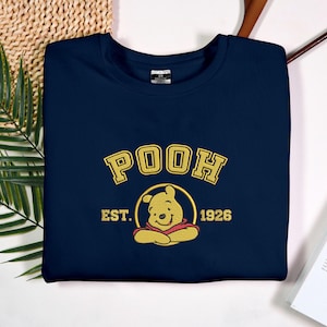 Embroidery Pooh Sweatshirt Winnie-the-Pooh Cartoon Sweater Gift For Friends Winnie The Pooh Sweatshirt Winnie Pooh Family Shirt