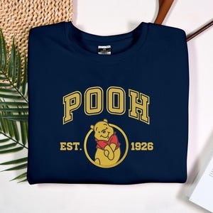 Embroidery Pooh Sweatshirt Winnie-the-Pooh Cartoon Shirt Gift For Friends Winnie The Pooh Sweatshirt Winnie Pooh Family Shirt