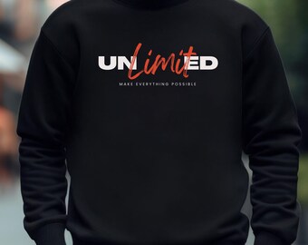 Unlimited Unisex Sweatshirt, Cozy Motivational Crewneck, Inspiring Gift for Dreamers, Stylish Streetwear, Positive Vibes Apparel, Gift Idea
