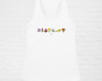 BTS OT7 Birth Flowers fitted racerback tank top
