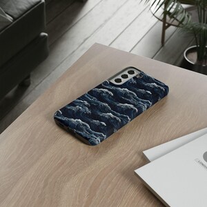 Ocean Waves Tough Cases - Durable Phone Case, Protective Cover, Wave Pattern, Beach Lover Gift, Coastal Decor