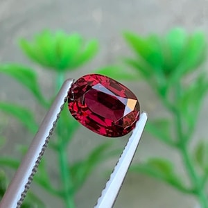 Natural Red Spinel 1.25 Carat, Burma Red Spinel Oval Shape - 7.16 x 5.39 x 3.96 MM for Jewelry | Loose Red Spinel | Red Spinel Jewelry