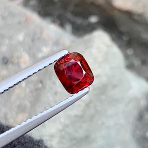 Natural Red Spinel 1.15 Carat, Burma Red Spinel Cushion Shape - 5.35 x 4.60 x 5.23 MM for Jewelry | Loose Red Spinel | Red Jewelry gemstone