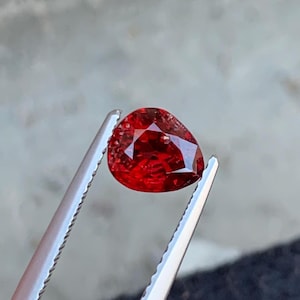 Natural Red Spinel 1.35 Carats, Burma Red Spinel Pear Shape - 6.86 x 6.00 x 4.59 MM for Jewelry | Loose Red Spinel | Red Spinel Jewelry
