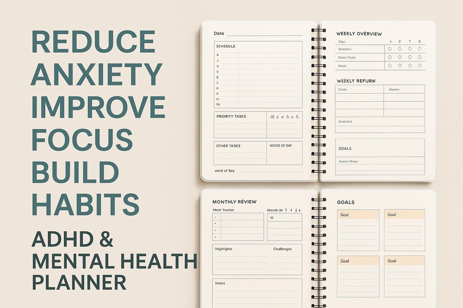 Ultimate ADHD & Mental Health Planner | 30 Printable Pages | Mood ...
