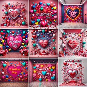 60 Happy Valentine&#39;s Day Backdrop | Festive Photo Background for Valentine&#39;s Events, Parties & Celebrations