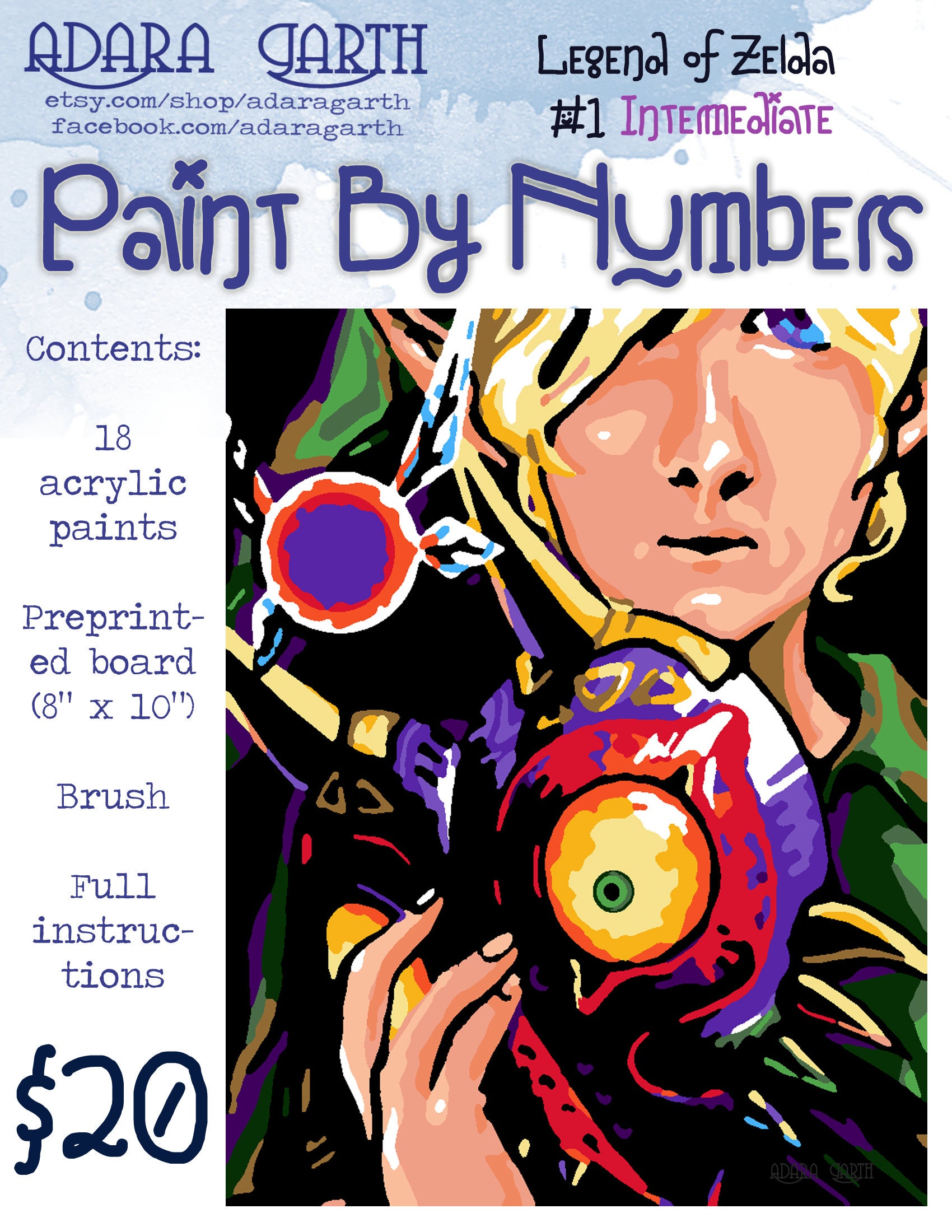 Paint by Numbers Legend of Zelda Intermediate lvl Etsy