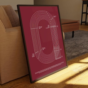 Running Court, Running Poster, Running Wall Art, Running Wall Decor, Running Field Diagram, PRINTABLE Art, sport, stadium poster