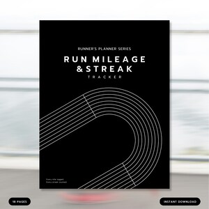 ランニング走行距離トラッカー（印刷可能）、連続記録カレンダー、ランナープランナー、レーストレーニングジャーナル、シューズ走行距離ログ、マラソンギフトPDF